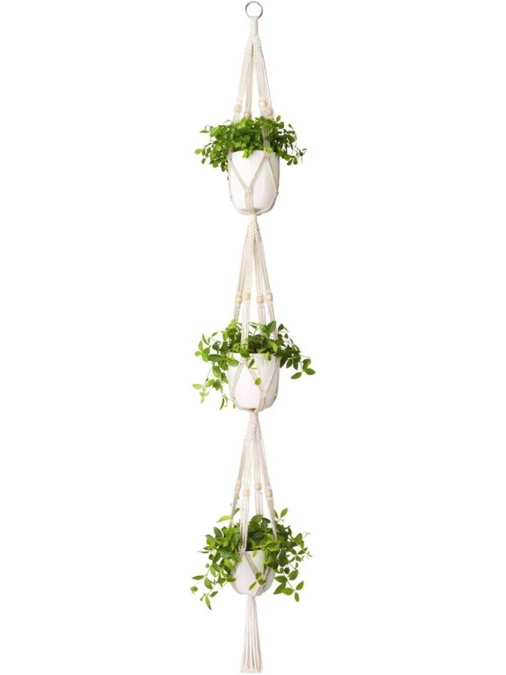 Macrame Plant Hanger 3 Tier 70" Hanging Plant Holder Indoor Outdoor